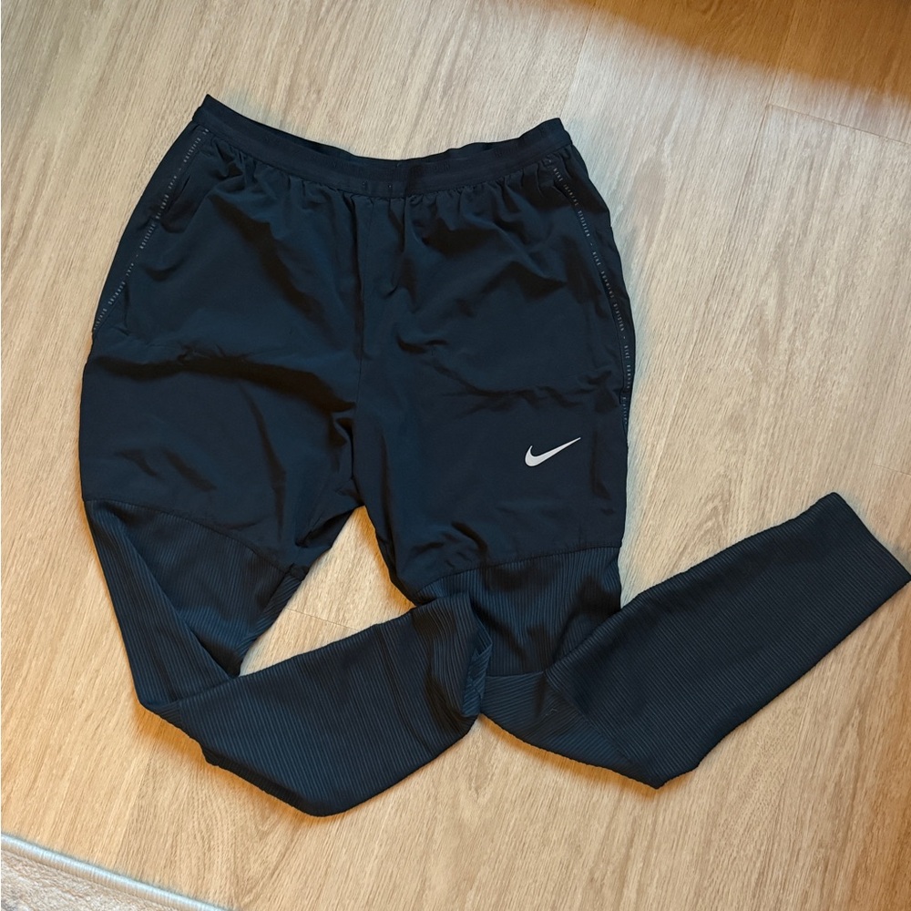 Nike Black Athletic Pants with White Swoosh